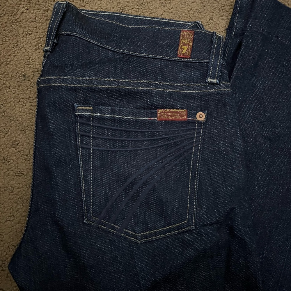7 For All Mankind Dark Blue Boot Cut Jeans
